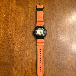 Casio Digital Watch with Orange Strap